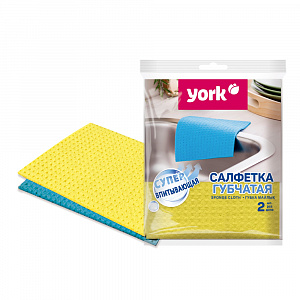 Салфетка губчатая 2 шт 18*20 см  YORK  арт. 024170 