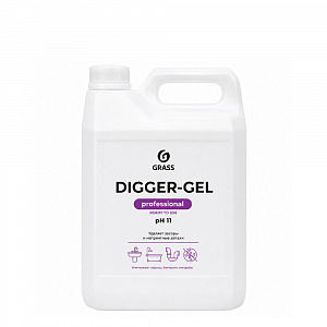 Средство для прочистки канализационный труб "Digger-Gel" Prof pH11 5,3 кг Щелочное арт. 125206 ГраСС 