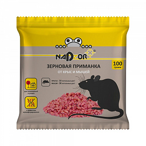 Зерновая приманка от мышей и крыс, 100г Nadzor/50 арт. NASA367 