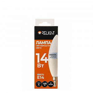 Лампа диодная свеча С37 14ВТ Е14 6500к 1400лм Relight арт. RL3714-1465 (604014) 
