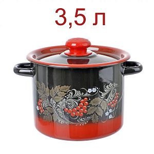 ЭМ_Кастрюля 3,5 л цил. РЯБИНА ЧЕРНАЯ арт.С1612.38, С1612.Р*05, СибТ 