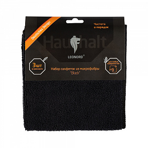 Салфетка микрофибра 3 шт 30*30 см "Black" арт. 106796 