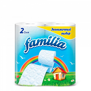 Туалетная бумага FAMILIA РАДУГА/COMFORT двухслойное (4 шт./упак) 5040086, 5081001 