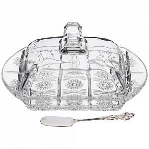 Масленка "MUZA"  "MUZA CRYSTAL"+ нож 17*11*9 см, стекло арт. 195-129, 195-174, 195-129-2 