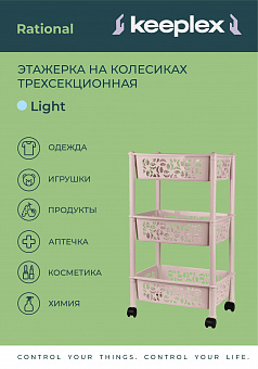 Этажерка прямоугольная 3-полки Prima/Keeplex арт. BQ2828, KL2828 
