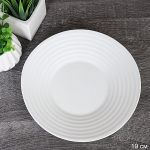 Тарелка 190 мм Риф белый стеклокерамика арт. FLWENP75 (WHITE), 735080 