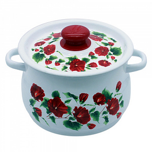 ЭМ_Кастрюля 4,0 л груш. ДЕКОЛЬ на крышке арт С1912/39, 39П, С1912/3, 3п СибТ 