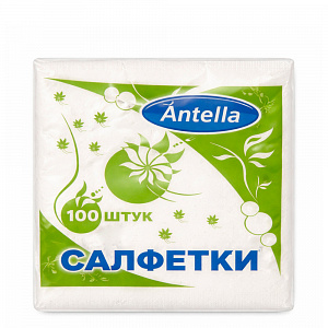 Салфетки бум 100 шт 24*24,1 сл Белые/Цветные  арт. 70370, 77198, 82503 ANTELLA/Verona 