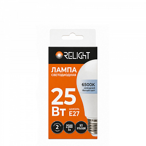 Лампа диодная А65 25ВТ Е27 6500к 2500Лм Relight арт. RL6525-2765 (569851) 