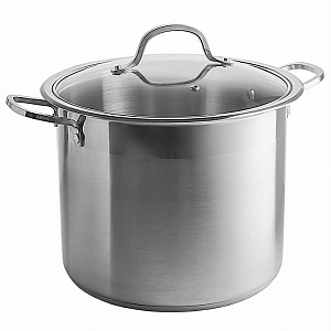 Кастрюля нерж. 8,0 л 22*20 см стекл. крышка арт. ВЕ-128-8L 