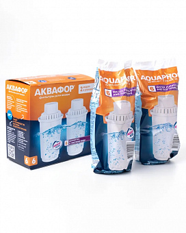 Комплект сменных кассет "Аквафор" 2 шт. В100-6, В6 
