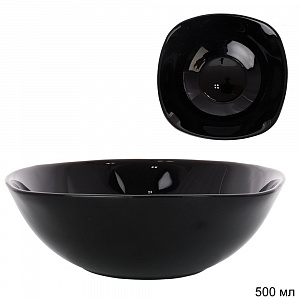 Салатник квадро 500 мл 165 мм ЧЕРНЫЙ стеклокерамика арт. BNFW65T (Black), 682229 