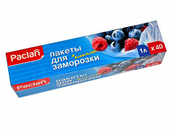 Пакеты для заморозки 40шт 18*28см 1л PACLAN+клипсы арт. 513223, 513224, 404200 