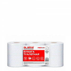 ///Туалетная бумага LAIMA (T2) PREMIUM 2-сл.150м белая (12 шт./упак) арт.112516 ПРОДАЕТСЯ УПАКОВКАМИ 