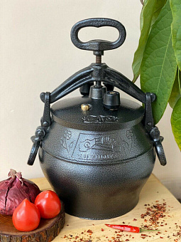 Казан (скороварка) 8,0 л Афганский, черный с боковыми ручками (Н107) 