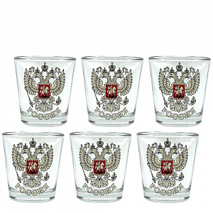 Набор стопок 6 шт 50 мл "Герб России", арт. 1250/4 