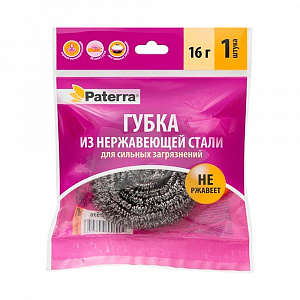 Губка спираль 16 гр. нерж. сталь PATERRA (12/360) 
