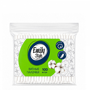 Ватные палочки 100шт пакет Emily Style арт. БТХ 16726 