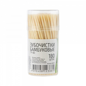 Зубочистки 180 шт, ТР-180, бамбуковые арт. 003913 