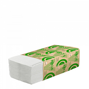 ///Полотенце бум. ФОКУС ECO 1сл 23*23см 250л V-сложения арт. 5049976 (ПРОДАЕТСЯ КРАТНО УПАКОВКЕ) 