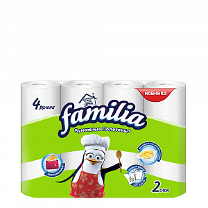 Полотенца бумажное FAMILIA Classic двухслойное (4 шт./упак) арт. 5070610 