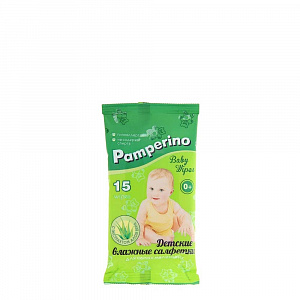 Салфетки влажные детские Pamperino Mini №15 без отдушки арт. 48204 