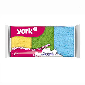 Набор губок 3шт для посуды "YORK" Колор Люкс, арт. 030110 