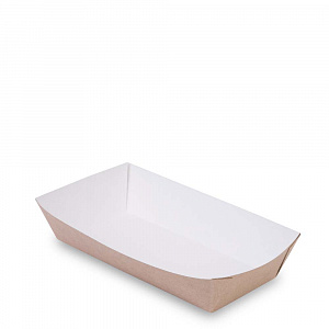Упаковка бум. OSQ TRAY 800 NOL 220*115*45мм БЕЛЫЙ/КРАФТ 