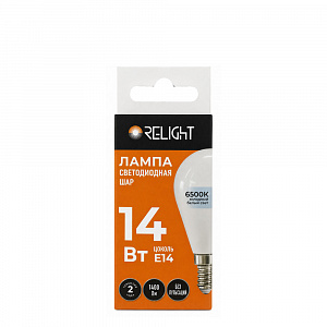 Лампа диодная шар  G45 14ВТ Е14 6500к 1400лм Relight арт. RL4514-1465 (604026) 