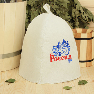 Шапка классическая  с вышивкой "Россия" с вензелями   арт. 3535 
