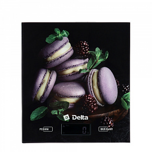 Весы кухонные электр. DELTA "Ягодные макарони" 5 кг. стекло, LCD-дисплей арт. КСЕ-65 