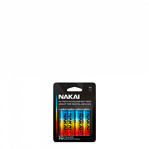 Набор батареек 4 шт LR 6 NAKAI Hi-Tech алкалиновые на блистере арт.  R1702-0003 (569606) 