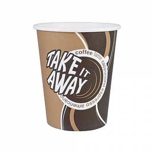 Стаканчик бум. 250/285мл D80мм ДИЗАЙН Take away арт. LP.250.TAW.1000 ( по 50 шт.) 