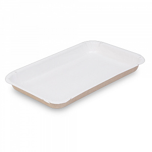 Упаковка бум. 225*135*20 мм OSQ PLATTER 400 БЕЛЫЙ/КРАФТ (по 50шт.) 